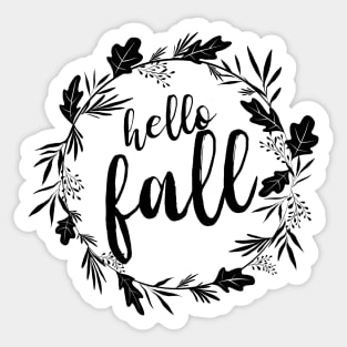 Hello Fall Pretty Floral Design Sticker